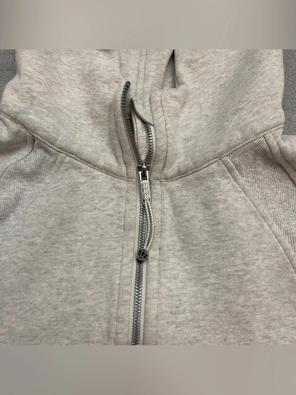 Lululemon Scuba Oversized 1/2 Zip Hoodie Heathered Core Ultra Light Grey M/L